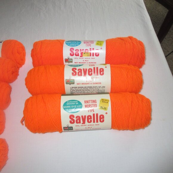 Lot of 8 Flame Pumpkin Halloween orange Yarn Skeins for Knitting Crochet Craft - Picture 7 of 9